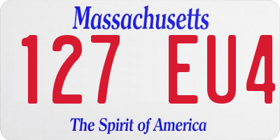 MA license plate 127EU4