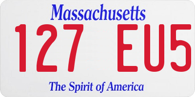 MA license plate 127EU5