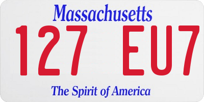 MA license plate 127EU7