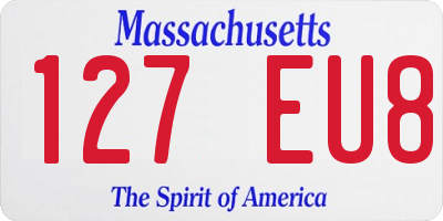 MA license plate 127EU8