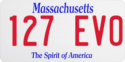 MA license plate 127EV0