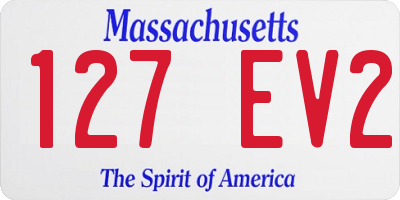 MA license plate 127EV2