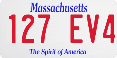 MA license plate 127EV4