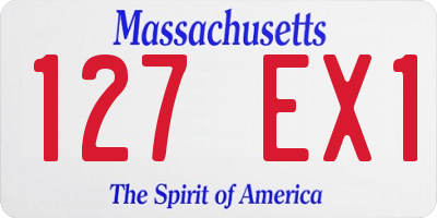 MA license plate 127EX1