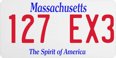 MA license plate 127EX3
