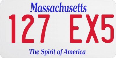 MA license plate 127EX5