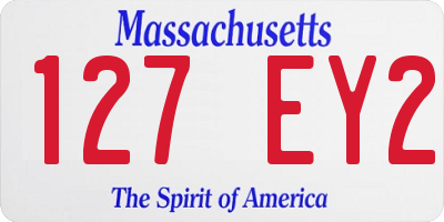MA license plate 127EY2