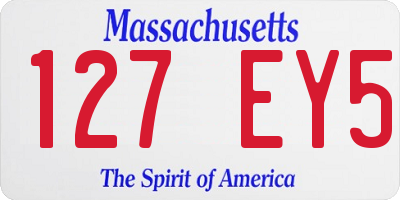 MA license plate 127EY5