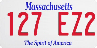 MA license plate 127EZ2