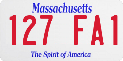 MA license plate 127FA1