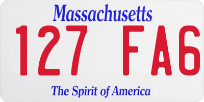 MA license plate 127FA6