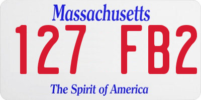 MA license plate 127FB2
