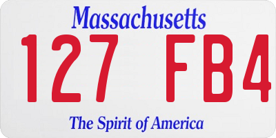 MA license plate 127FB4