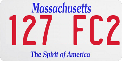 MA license plate 127FC2