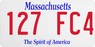 MA license plate 127FC4
