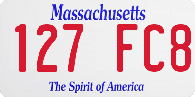 MA license plate 127FC8