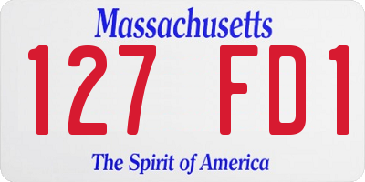 MA license plate 127FD1