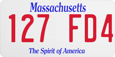 MA license plate 127FD4