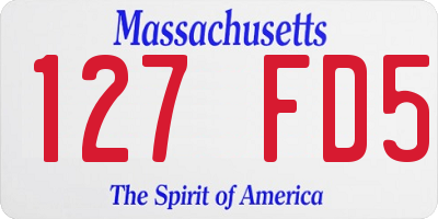 MA license plate 127FD5