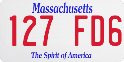 MA license plate 127FD6