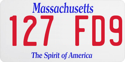 MA license plate 127FD9