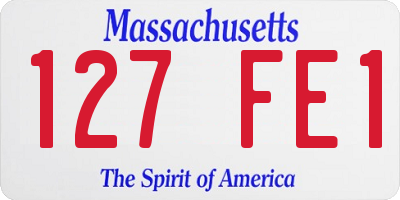 MA license plate 127FE1