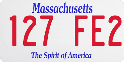 MA license plate 127FE2