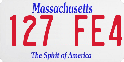 MA license plate 127FE4