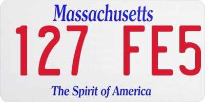 MA license plate 127FE5