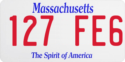 MA license plate 127FE6