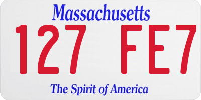 MA license plate 127FE7