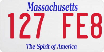 MA license plate 127FE8