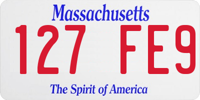 MA license plate 127FE9