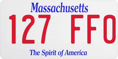 MA license plate 127FF0