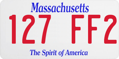 MA license plate 127FF2