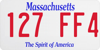MA license plate 127FF4