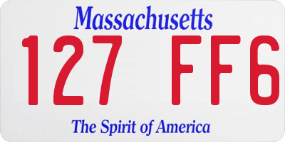 MA license plate 127FF6