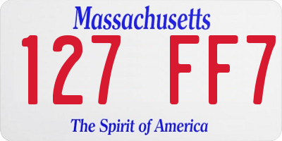 MA license plate 127FF7