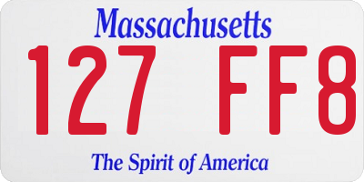 MA license plate 127FF8