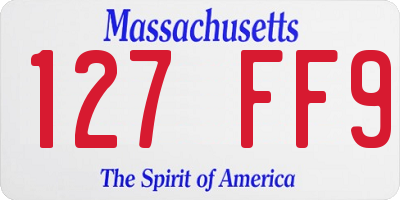 MA license plate 127FF9