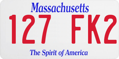 MA license plate 127FK2