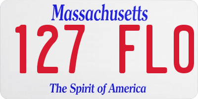 MA license plate 127FL0