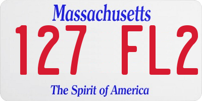 MA license plate 127FL2