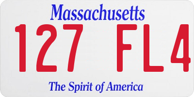 MA license plate 127FL4
