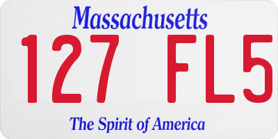 MA license plate 127FL5