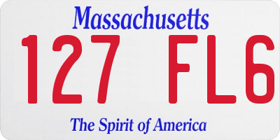 MA license plate 127FL6