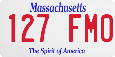 MA license plate 127FM0