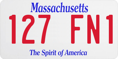 MA license plate 127FN1