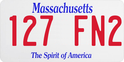 MA license plate 127FN2
