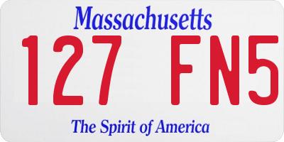 MA license plate 127FN5